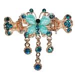 Haargreifer Schmetterling Haarspange Haarkneifer Haarklammer Metall & Strass türkis blau gold 4475 Haargreifer Schmetterling Haarspange Haarkneifer Haarklammer Metall & Strass türkis blau gold 4475